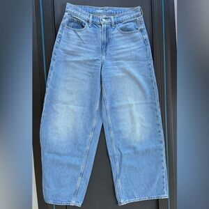 Old Navy Baggy Wide Leg Highrise Jeans Womens 4 Blue